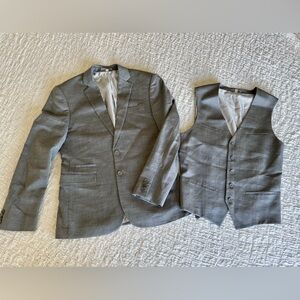 Men's Express Gray Suit Jacket and Vest Set